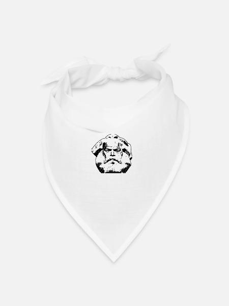 Marx Kopf schwarz - Bandana Dreieckstuch - Weiß