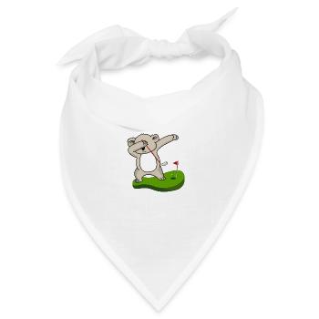 dab dabbing koala golf kinder golfen albern asien - Bandana Dreieckstuch - Weiß - Vorne