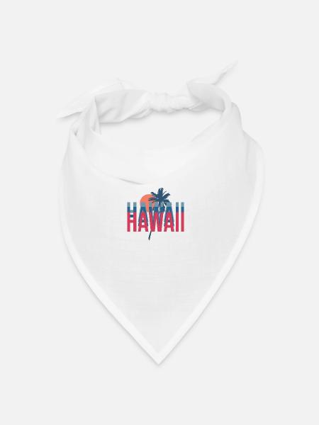 Hawaii - Bandana Dreieckstuch - Weiß