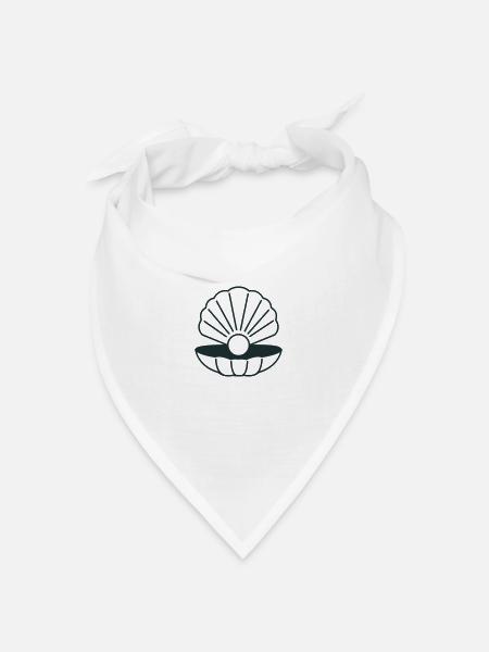 Perlmuschel klamm - Bandana Dreieckstuch - Weiß