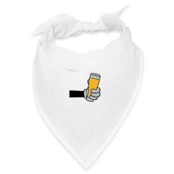 Bierglas anstoßen Comic Hand - Bandana Dreieckstuch - Weiß - Vorne