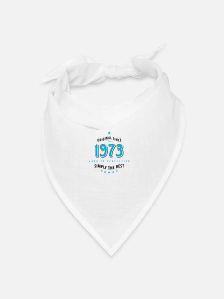 Original seit 1973 Geburtstag simply the best Star - Bandana Dreieckstuch - Weiß