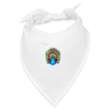 Tolles Pfau Pfauen Vogel Volliere Vogelkäfig - Bandana Dreieckstuch - Weiß - Vorne