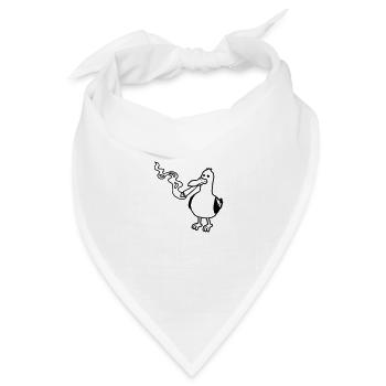 Joint rauchen Kiffer Möwe - Bandana Dreieckstuch - Weiß - Vorne