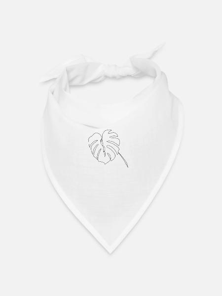 Monstera lineart - Bandana Dreieckstuch - Weiß
