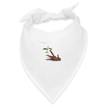 Pflanzen Sie auf einem Baumstamm, Aquarium, Aquari - Bandana Dreieckstuch - Weiß - Vorne