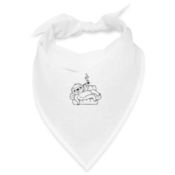 Joint Sofa Faultier chillt - Bandana Dreieckstuch - Weiß - Vorne