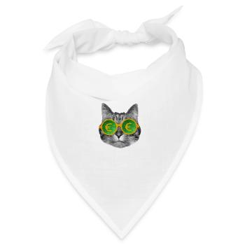 Katzengeldbrille - Bandana Dreieckstuch - Weiß - Vorne