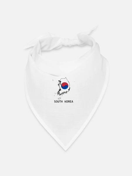 Südkorea - Bandana Dreieckstuch - Weiß