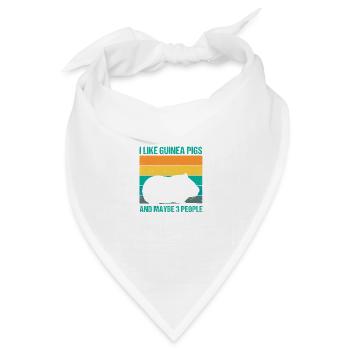 I Like Guinea Pigs And Maybe Three People Animals - Bandana Dreieckstuch - Weiß - Vorne
