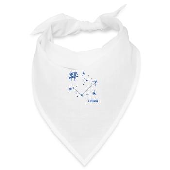 Waage Sternzeichen Libra Sternbild & Japan Letter - Bandana Dreieckstuch - Weiß - Vorne