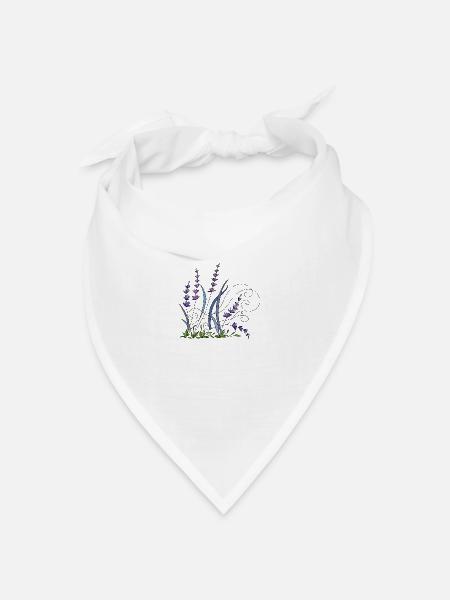 Blumen - Bandana Dreieckstuch - Weiß