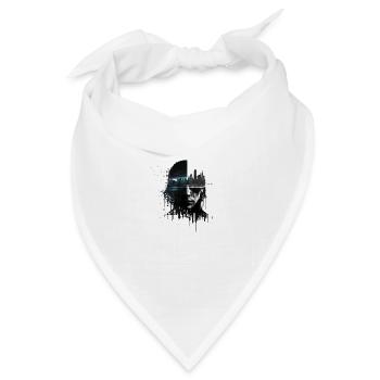 Cyberspace Hackerin in dystopischer Zukunft - Bandana Dreieckstuch - Weiß - Vorne