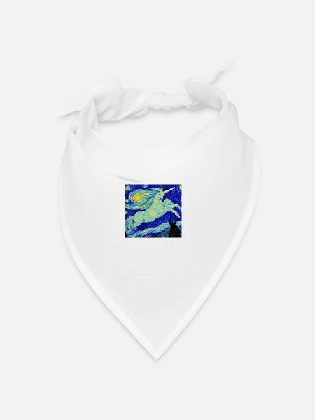 Einhorn Kunstwerk - Bandana Dreieckstuch - Weiß
