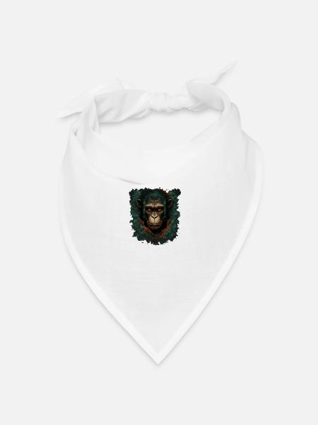 Der Schimpanse - Bandana Dreieckstuch - Weiß