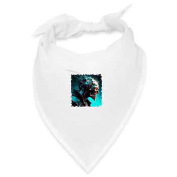 Ein Cyborg Monster in dystopischer Zukunft - Bandana Dreieckstuch - Weiß - Vorne