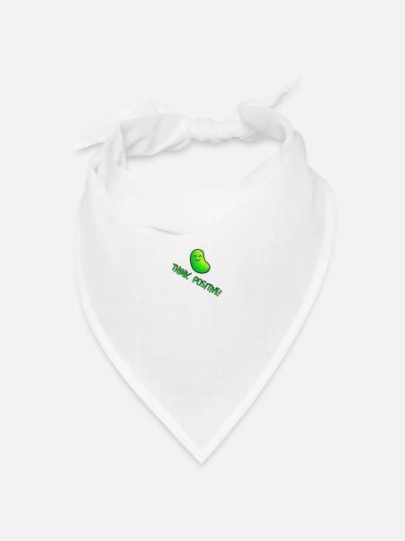 think positive mit lustiger grüner Bohne - Bandana Dreieckstuch - Weiß