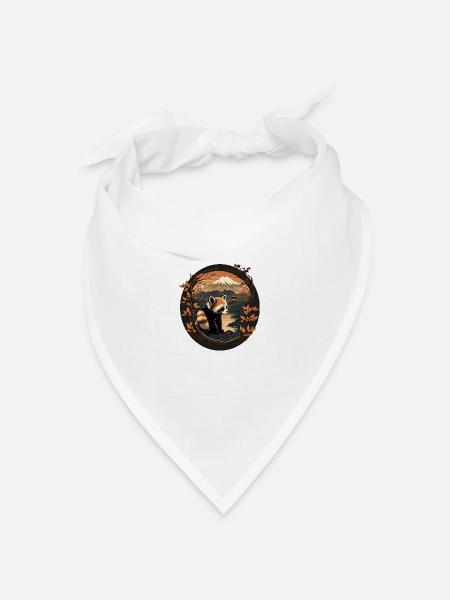 Roter Panda 10 - Bandana Dreieckstuch - Weiß