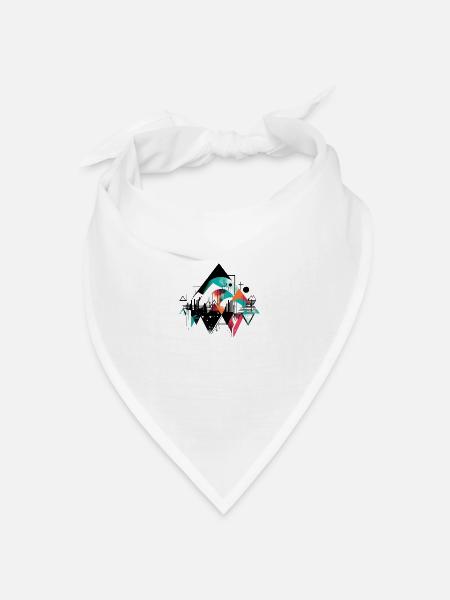 Urbane Geometrie - Bandana Dreieckstuch - Weiß