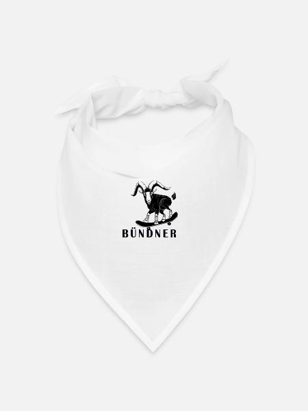 Bündner Steinbock Graubünden Grischa Grischun - Bandana Dreieckstuch - Weiß