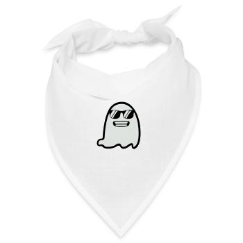 Ghost with Sunglasses - Bandana Dreieckstuch - Weiß - Vorne