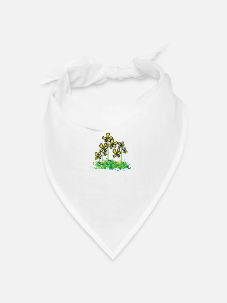 Rapsblüte - Bandana Dreieckstuch - Weiß