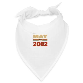 21. Geburtstag Mai Jahrgang 2002 Geschenkidee - Bandana Dreieckstuch - Weiß - Vorne