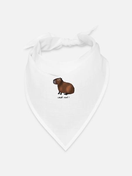 Capybara - chill mal! - Bandana Dreieckstuch - Weiß