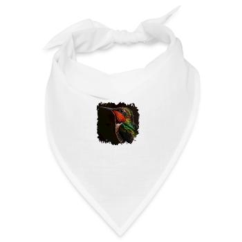 Kolibris sind bekannt für ihre irisierenden Federn - Bandana Dreieckstuch - Weiß - Vorne
