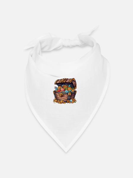 Eine Schatztruhe - Bandana Dreieckstuch - Weiß