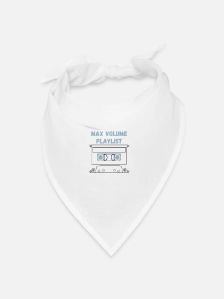 Retro-Kassette - Bandana Dreieckstuch - Weiß