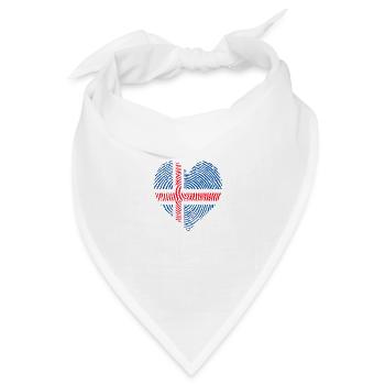 Norwegisches Herz - Bandana Dreieckstuch - Weiß - Vorne