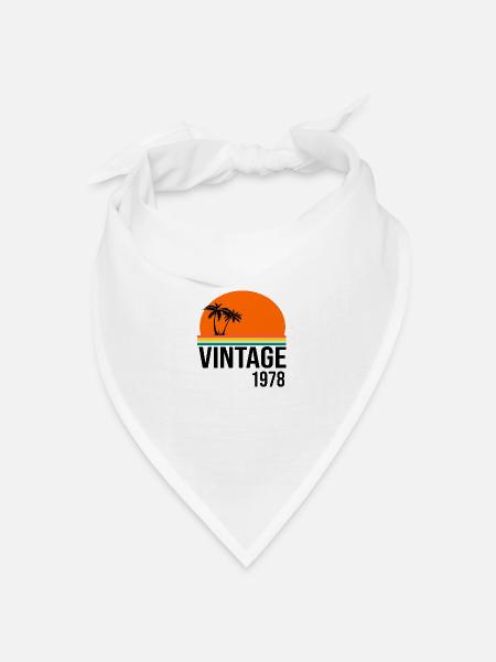 Jahrgang 1978 - Bandana Dreieckstuch - Weiß