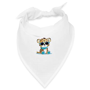 Malo der Leopard - Bandana Dreieckstuch - Weiß - Vorne