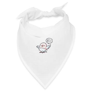 Der gelassene Vogel - Bandana Dreieckstuch - Weiß - Vorne