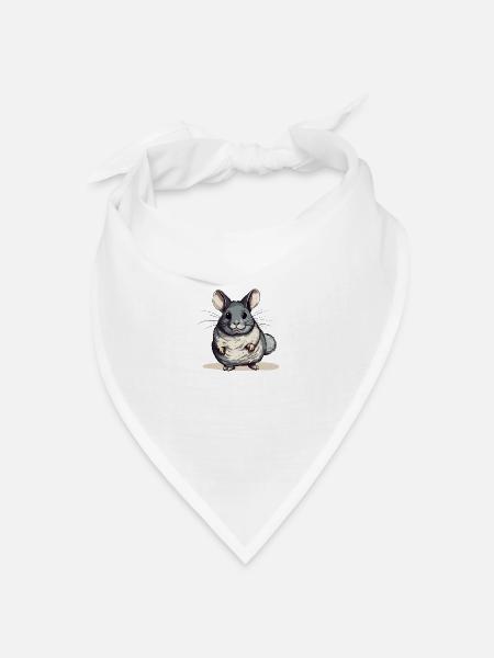 Mikai das Chinchilla - Bandana Dreieckstuch - Weiß