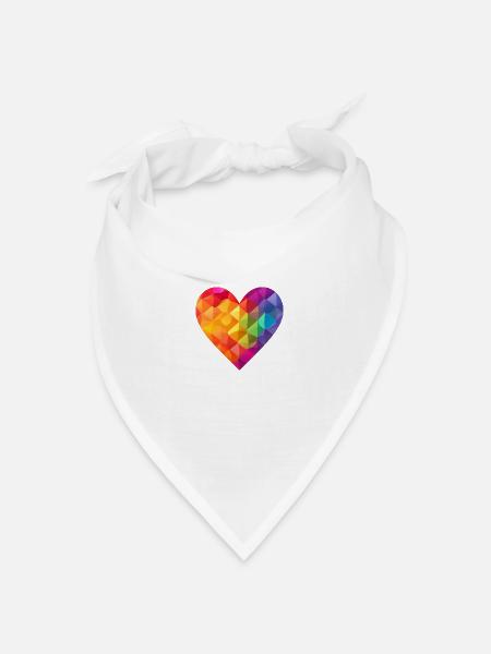 LGBTQIA+ Herz, Liebe & Support - Bandana Dreieckstuch - Weiß