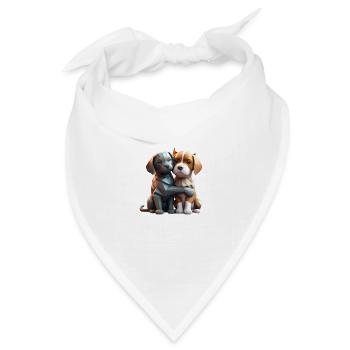 Dog Love - Bandana Dreieckstuch - Weiß - Vorne