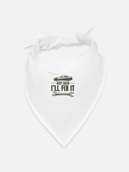 KEEP CALM I`LL FIX IT - Bandana Dreieckstuch - Weiß