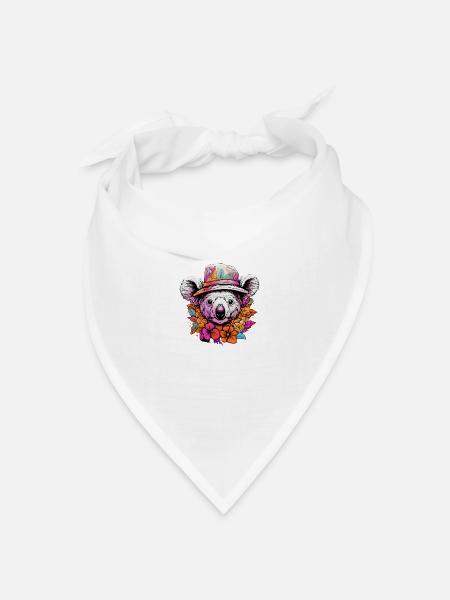 Sommer-Panda-Paradies - Bandana Dreieckstuch - Weiß
