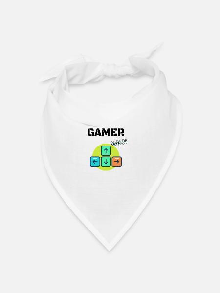 Gamer Level Up - Bandana Dreieckstuch - Weiß