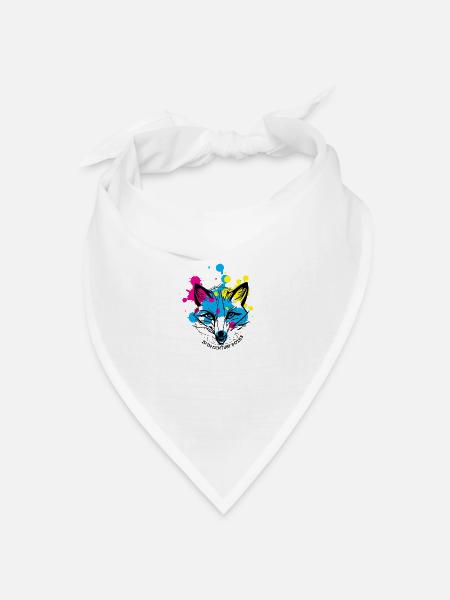 Splash Fox - Bandana Dreieckstuch - Weiß