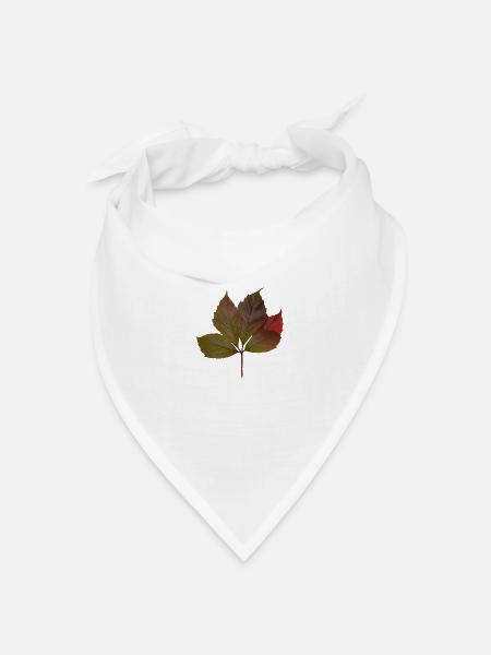 Herbstblatt, Autumn Leaf - Bandana Dreieckstuch - Weiß