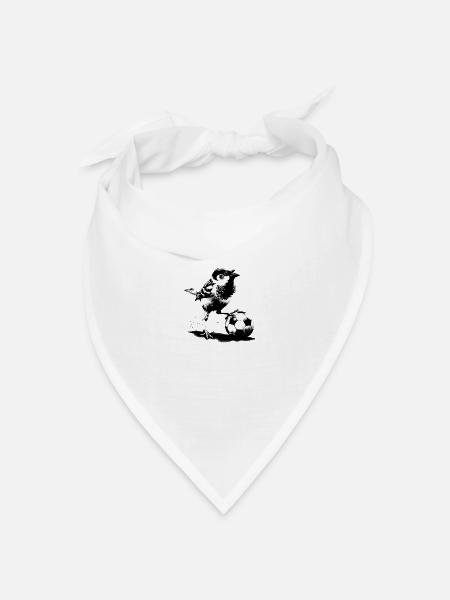 Ulmer Spatz spielt Fußball - Bandana Dreieckstuch - Weiß