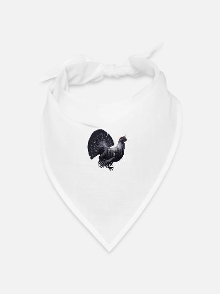 Auerhuhn - Bandana Dreieckstuch - Weiß