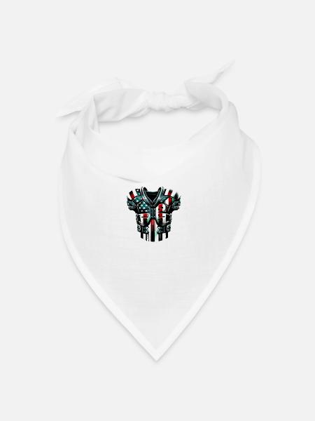 American Football shoulder pads USA flag - Bandana Dreieckstuch - Weiß
