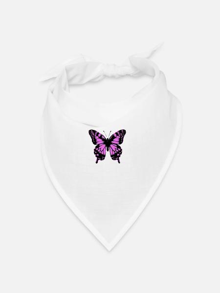 Schmetterling - Bandana Dreieckstuch - Weiß