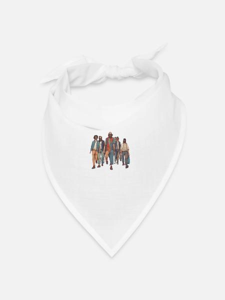 Menschen, die zu Fuß gehen - Bandana Dreieckstuch - Weiß