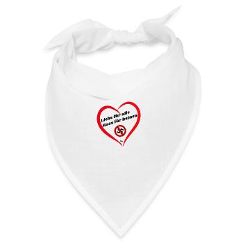 Liebe für alle Hass für keinen - Bandana Dreieckstuch - Weiß - Vorne