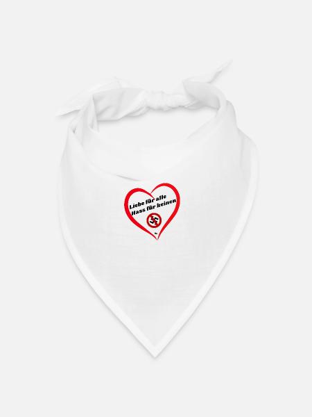 Liebe für alle Hass für keinen - Bandana Dreieckstuch - Weiß